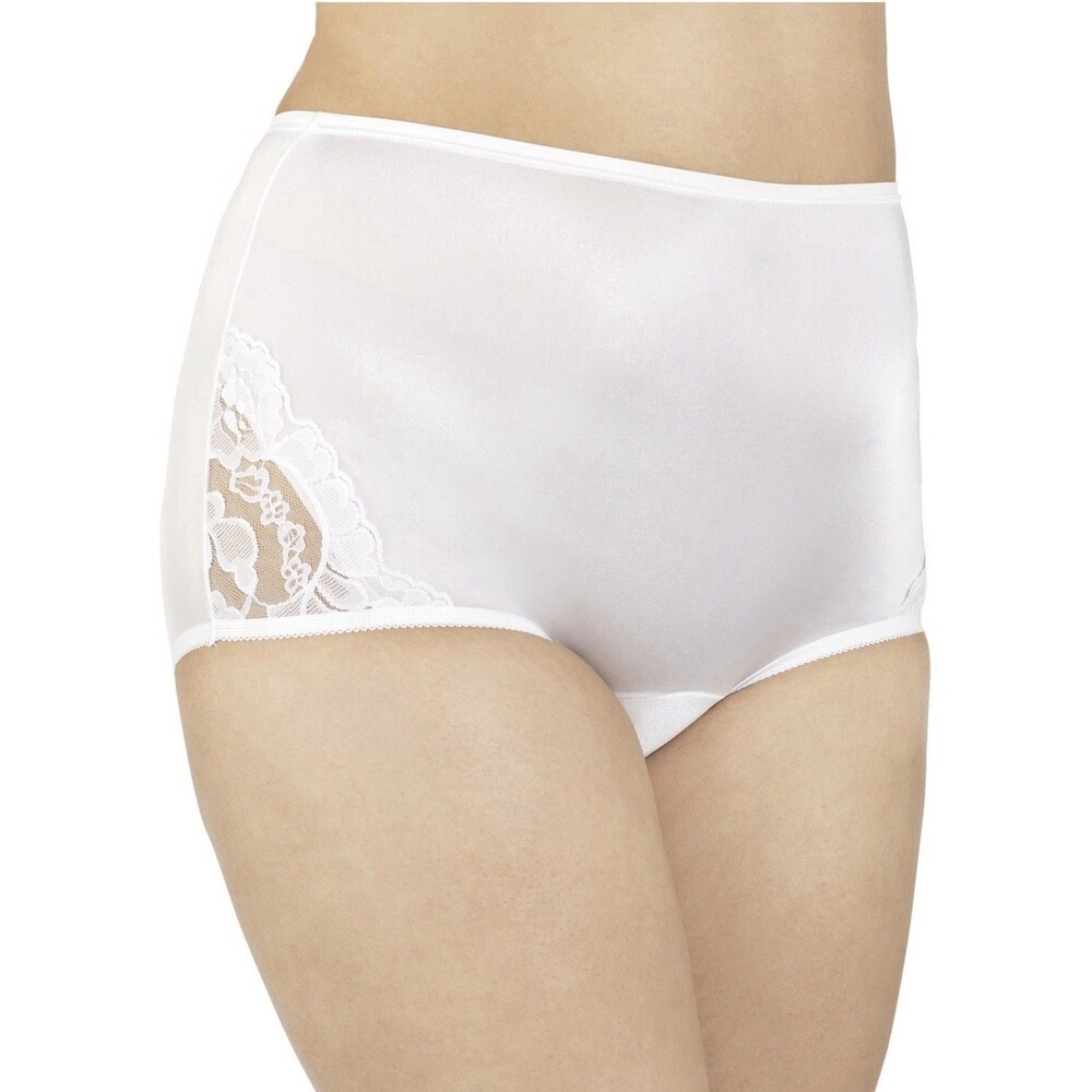 Vanity Fair Perfectly Yours Lace Nouveau Brief 13001 Star White Sz 11 4XL New